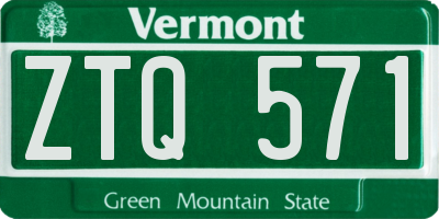 VT license plate ZTQ571