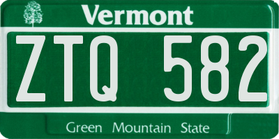 VT license plate ZTQ582