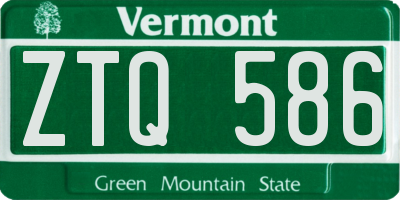 VT license plate ZTQ586