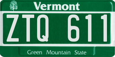 VT license plate ZTQ611