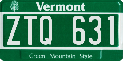 VT license plate ZTQ631