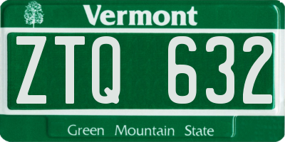 VT license plate ZTQ632