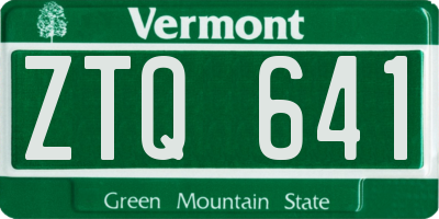 VT license plate ZTQ641