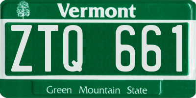VT license plate ZTQ661