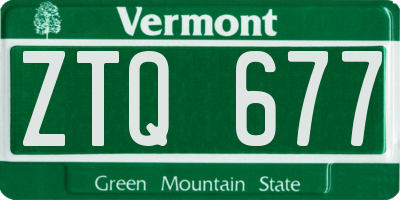 VT license plate ZTQ677