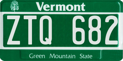 VT license plate ZTQ682