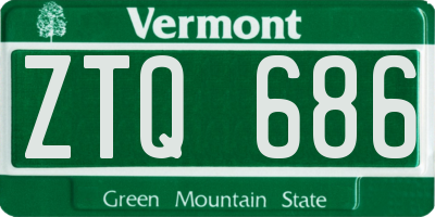 VT license plate ZTQ686