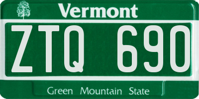 VT license plate ZTQ690