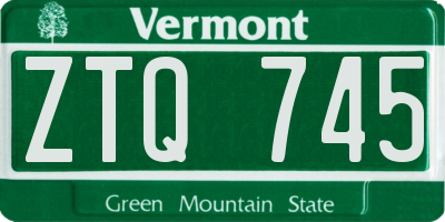 VT license plate ZTQ745