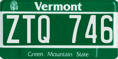 VT license plate ZTQ746
