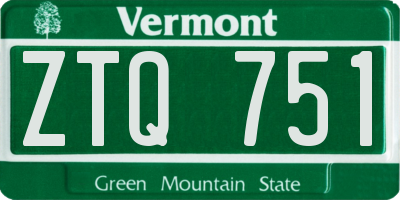 VT license plate ZTQ751