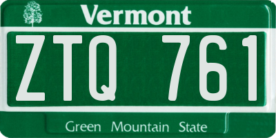 VT license plate ZTQ761