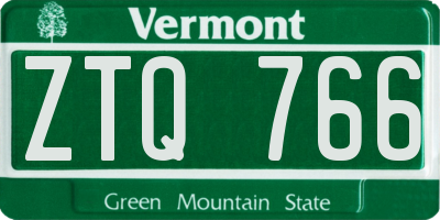 VT license plate ZTQ766
