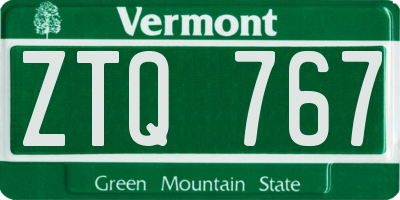 VT license plate ZTQ767