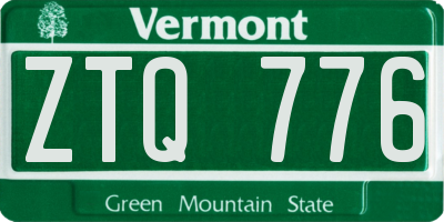VT license plate ZTQ776