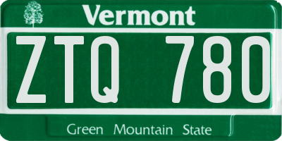 VT license plate ZTQ780