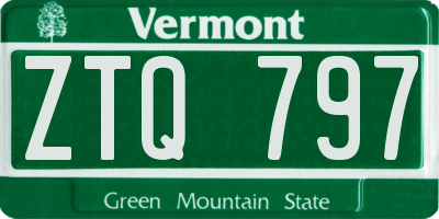 VT license plate ZTQ797