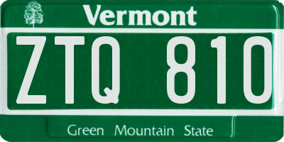 VT license plate ZTQ810