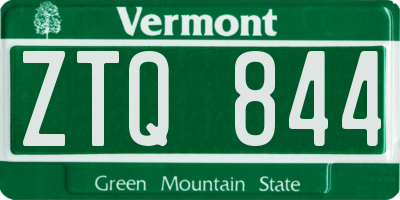 VT license plate ZTQ844