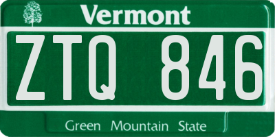 VT license plate ZTQ846