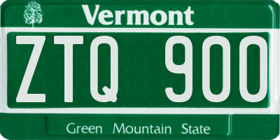 VT license plate ZTQ900