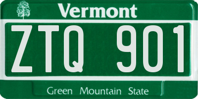 VT license plate ZTQ901