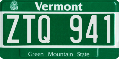 VT license plate ZTQ941