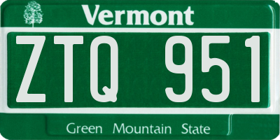 VT license plate ZTQ951