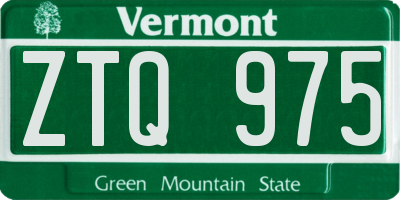 VT license plate ZTQ975