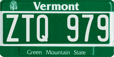 VT license plate ZTQ979