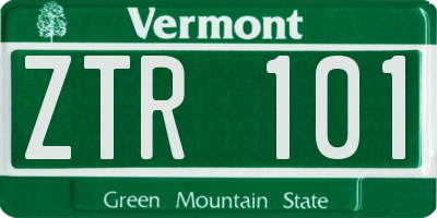 VT license plate ZTR101
