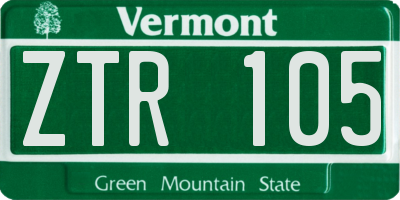 VT license plate ZTR105