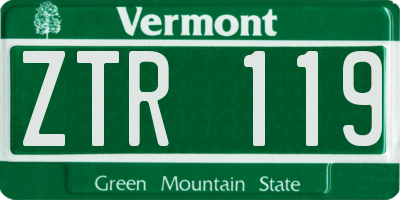 VT license plate ZTR119