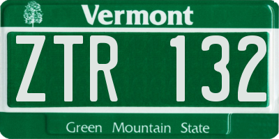 VT license plate ZTR132