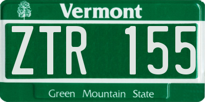 VT license plate ZTR155