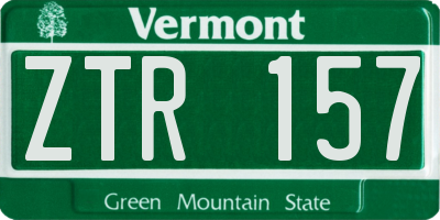 VT license plate ZTR157