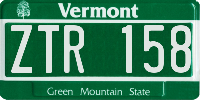 VT license plate ZTR158