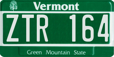 VT license plate ZTR164