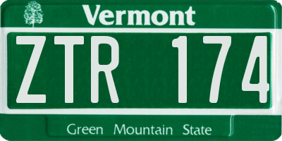 VT license plate ZTR174