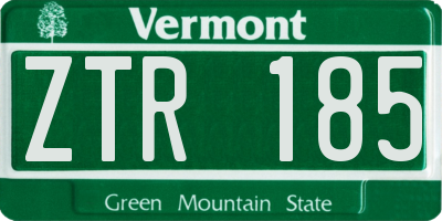VT license plate ZTR185