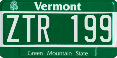 VT license plate ZTR199