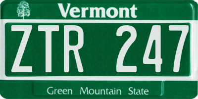 VT license plate ZTR247