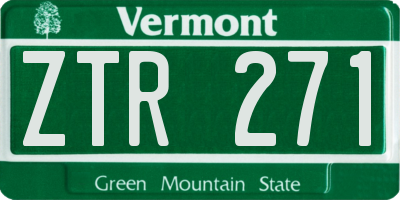 VT license plate ZTR271