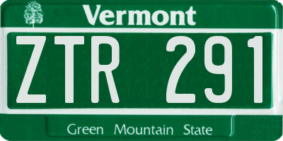VT license plate ZTR291