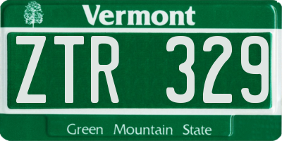 VT license plate ZTR329