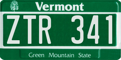 VT license plate ZTR341