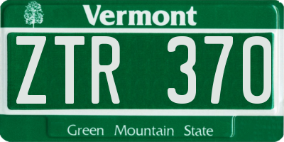 VT license plate ZTR370