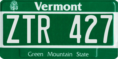VT license plate ZTR427