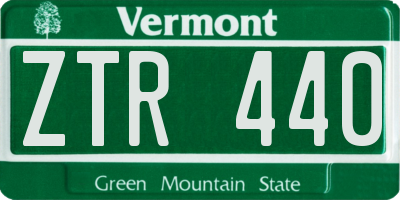 VT license plate ZTR440