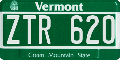VT license plate ZTR620